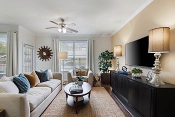 A living room with a couch